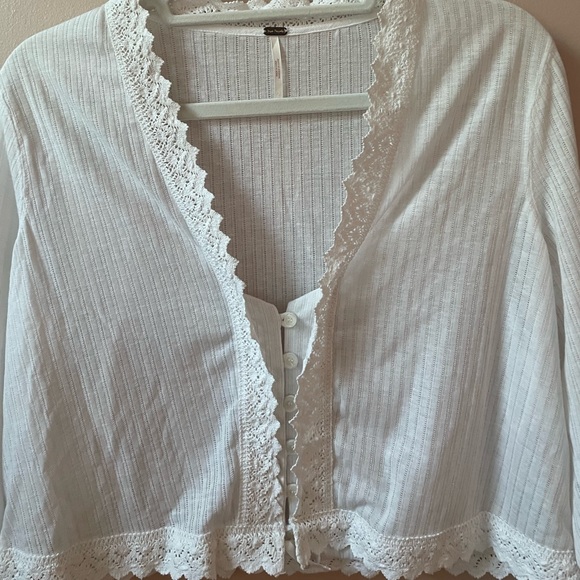 Free People Lace Button Down Long Sleeve - Picture 3 of 4